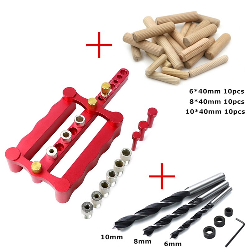 Houtbewerking Zelfcentrerend Doweling Jig 6/8/10mm Hout Deuvel Positionering Boor Gids Kit Voor Puncher locator Timmerwerk Gereedschap: Type-B