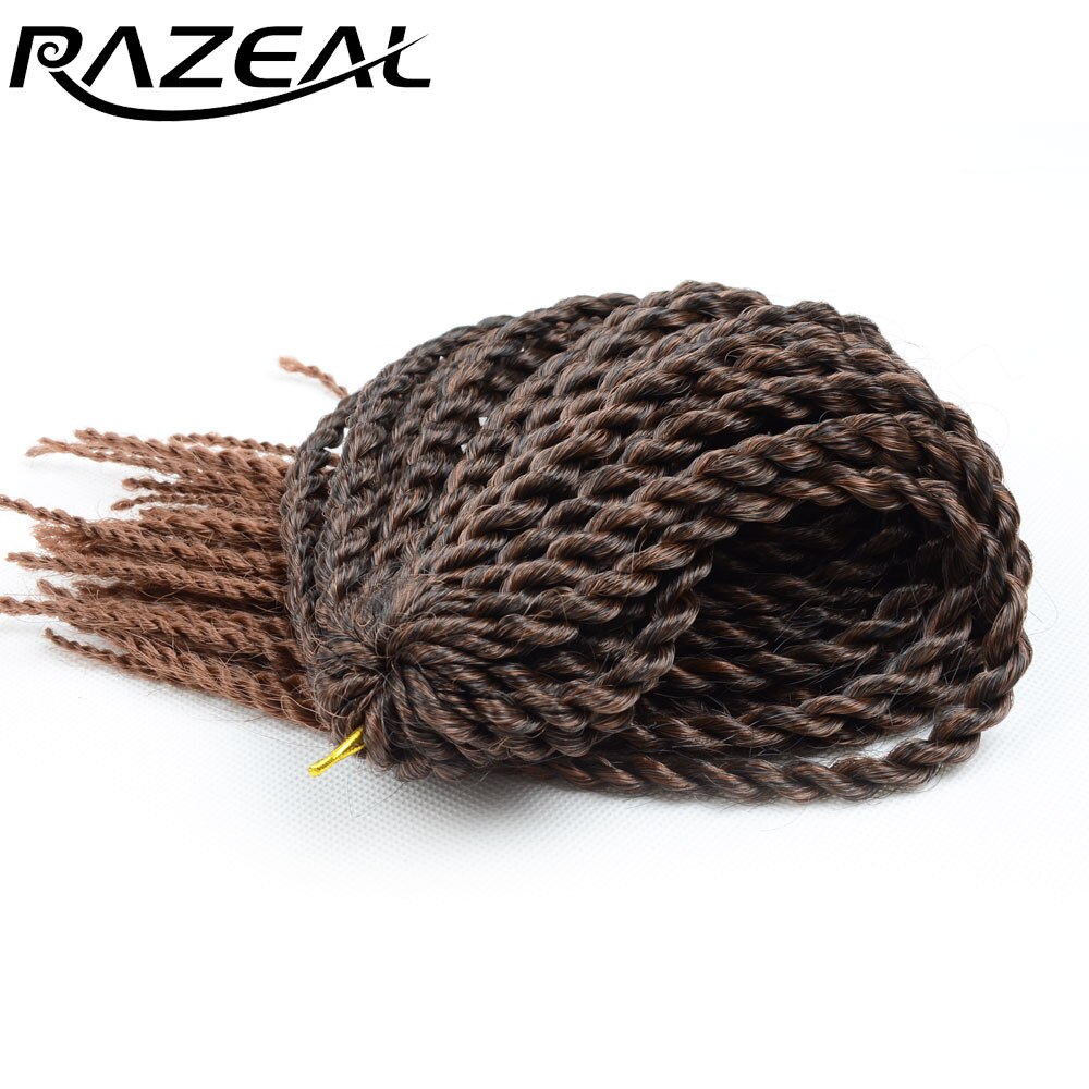 Razeal Micro Crochet Braids 14 inch Senegalese Twist Hair Extension For Kids Teenagers Synthetic Braiding Hair High Temperature