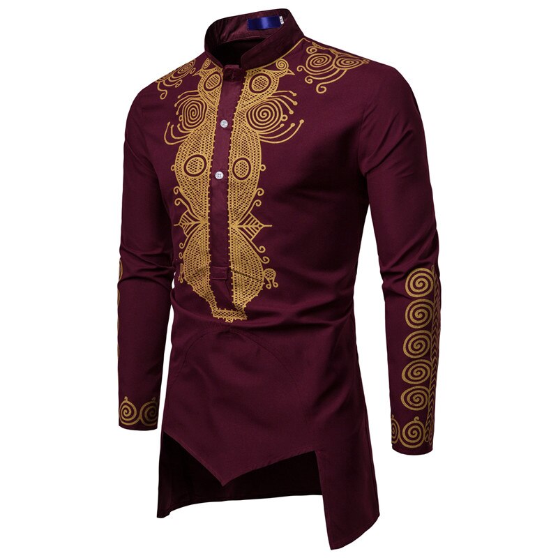 Shirt Men Africa Clothing Long Pullovers African Dress Clothes Hip Hop Robe Africaine Casual World Apparel