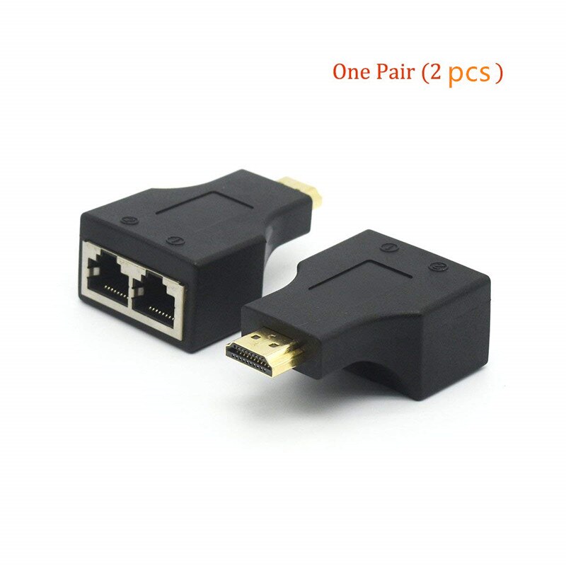 HDMI naar RJ45 Netwerk Extender Converter Adapter, 30 m HDMI naar Dual RJ45 Netwerk Kabel Extender, Splitter, repeater door Cat 5e Kat