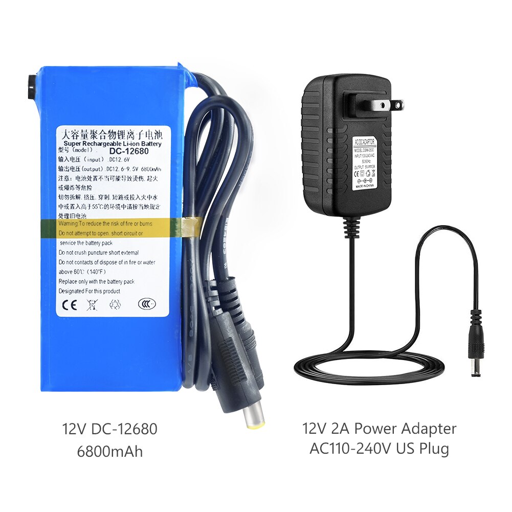 CITYORK 12,6 V 5200 mAh lithium batterij oplaadbaar voor zonnepanelen, drones, verrekijkers, vislampen, CCTV-camera's, camcorders, draadloze camera's, digitale camera's, videocamera's en meer