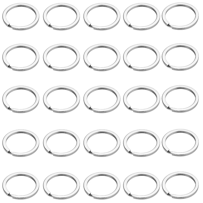 20 stks 25mm Sleutel Ringen Rvs Sleutelhanger Split Ringen Sleutelhangers Metalen Key Ring DIY Sieraden Sleutelhouder Keyfob accessoires