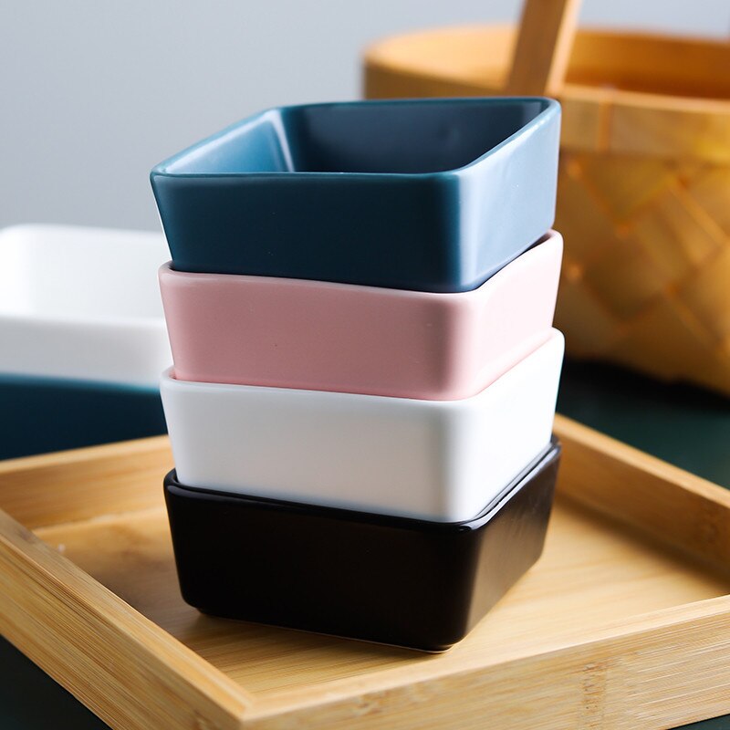 Keramik Kleine Quadratischen Schüssel Mini Schüssel Multi-Farbe Nachtisch Soße Essig Dishs Porzellan Abendessen setzt Geschirr Tablett Küche Zeug