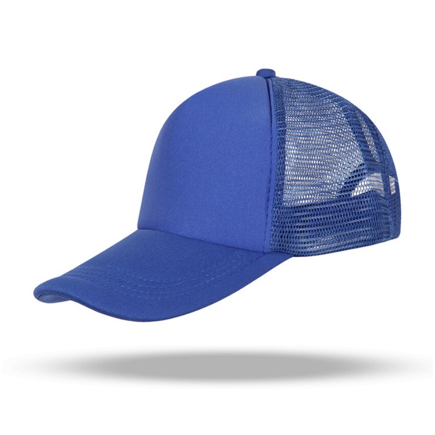 Snapback ajustable para hombres y mujeres, sombreros para hombres y mujeres, gorra de béisbol de malla Lisa informal, ropa de calle, sombrero de papá, gorra de camionero de Hip Hop: Blue