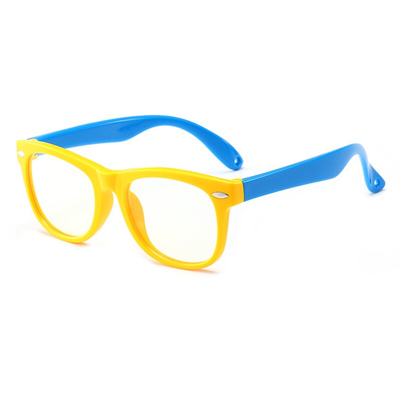 Maxjuli Kinderen Vierkante Blauw Licht Blokkeren Glazen Optische Frame Kind Jongen Meisje Computer Anti Reflecterende Brillen 6612: C5 yellow blue
