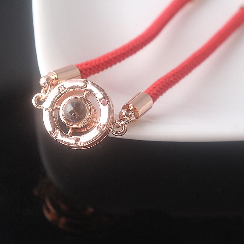 Para biżuteria 100 język kocham cię bransoletka projekcyjna romantyczne ręcznie bransoletki z rzemykami bransoletki dla kobiet mężczyzn biżuteria