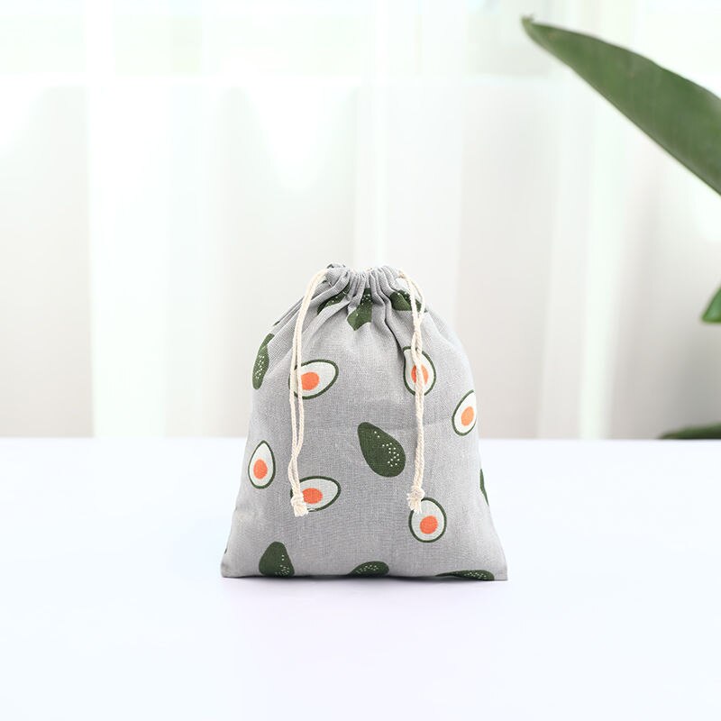 Koord Tassen Mooie Vruchten Gedrukt Harajuku Eenvoudige Canvas Kleurrijke Pouches Mode Vrije Tijd Vrouwelijke Tas: 2avocado