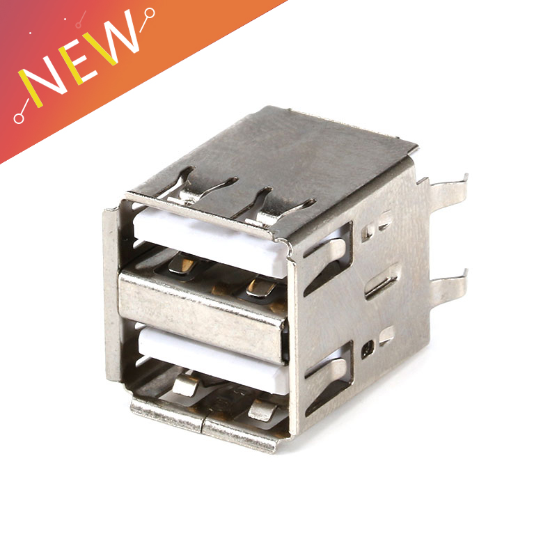 10Stck Doppel USB Typ A weiblich Lot Buchsen Stecker PCB Buchse USB-A typ 180 Grad Vertikale 4Stifte
