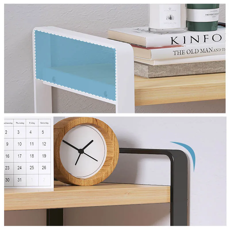 30/40 cm Schreibtisch Bücherregal Stahl Holz Schreibtisch verwöhnen mehrschichtig Kosmetik Lagerung Gestell Haushalt Schlafsaal Büro Schreibtisch Organisatoren
