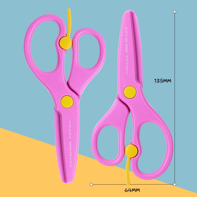 2 PCS Student Scissors Mini Safety Round Head Plastic Scissors Safety Kids Paper Cutting Small Scissors Baby Manual Art Scissors: 6075Set meal 3