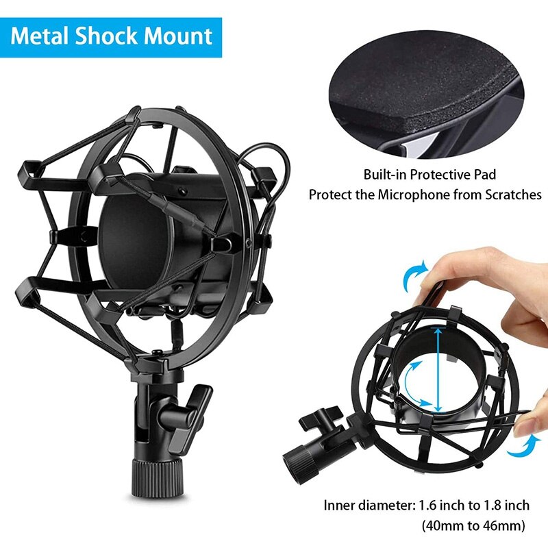 Microphone Boom,Adjustable Suspension Scissor Arm,With Mobile Phone Holder,For Blue Yeti,Snowball And Other Microphones