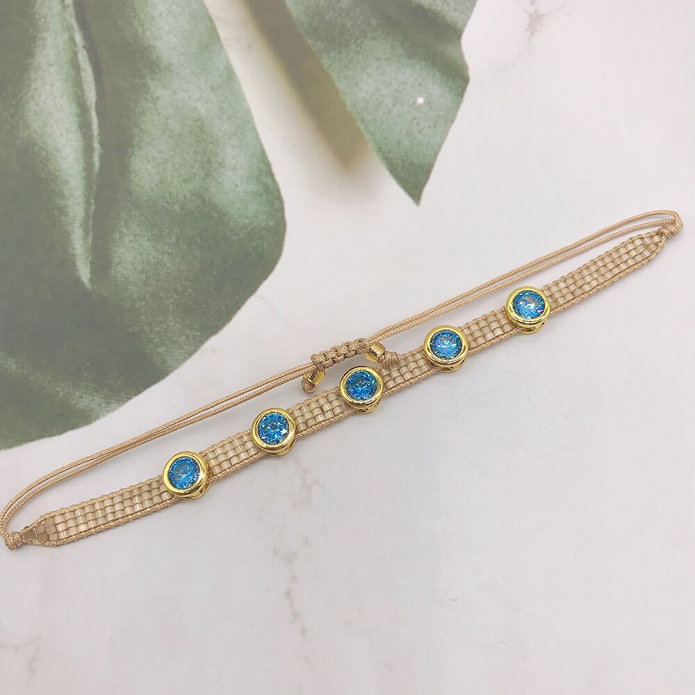 BLUESTAR 4pz Un impostato Delle Donne viola Del Cuore Braccialetti fatto a mano Della Boemia Della signora micro Pavimenta di Cristallo Rivetto Perline MIYUKI Bracciali: C