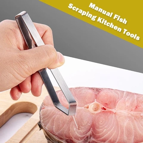 Küche Edelstahl Manuelle Fisch Waagen Schaben Fisch Meeresfrüchte Werkzeuge Hobel Reiniger Gerät Fisch Reinigung Messer Pinzette Gerät