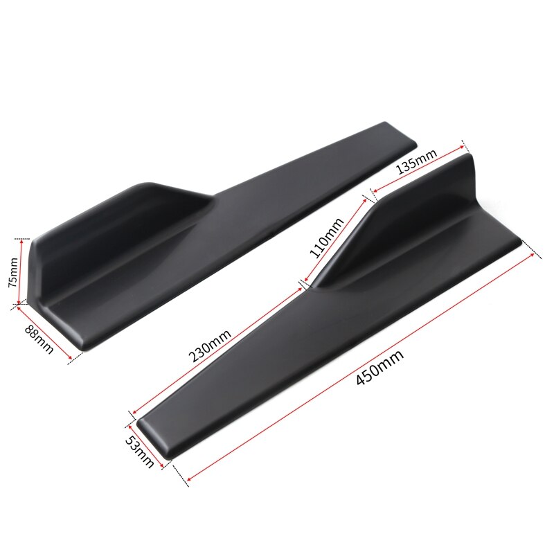 2Stck Universal- 45cm Auto Breite Körper Seite Röcke Splitter Bausatz Geändert Sideskirts Rocker Anti-kratzen Winglet FlüGel stoßstange