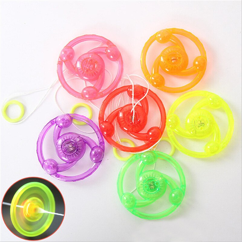 Grappige Overhaast Juguetes Hand Pull Lichtgevende Knipperende Touw Vliegwiel Speelgoed Led Light Up Speelgoed Voor kinderen