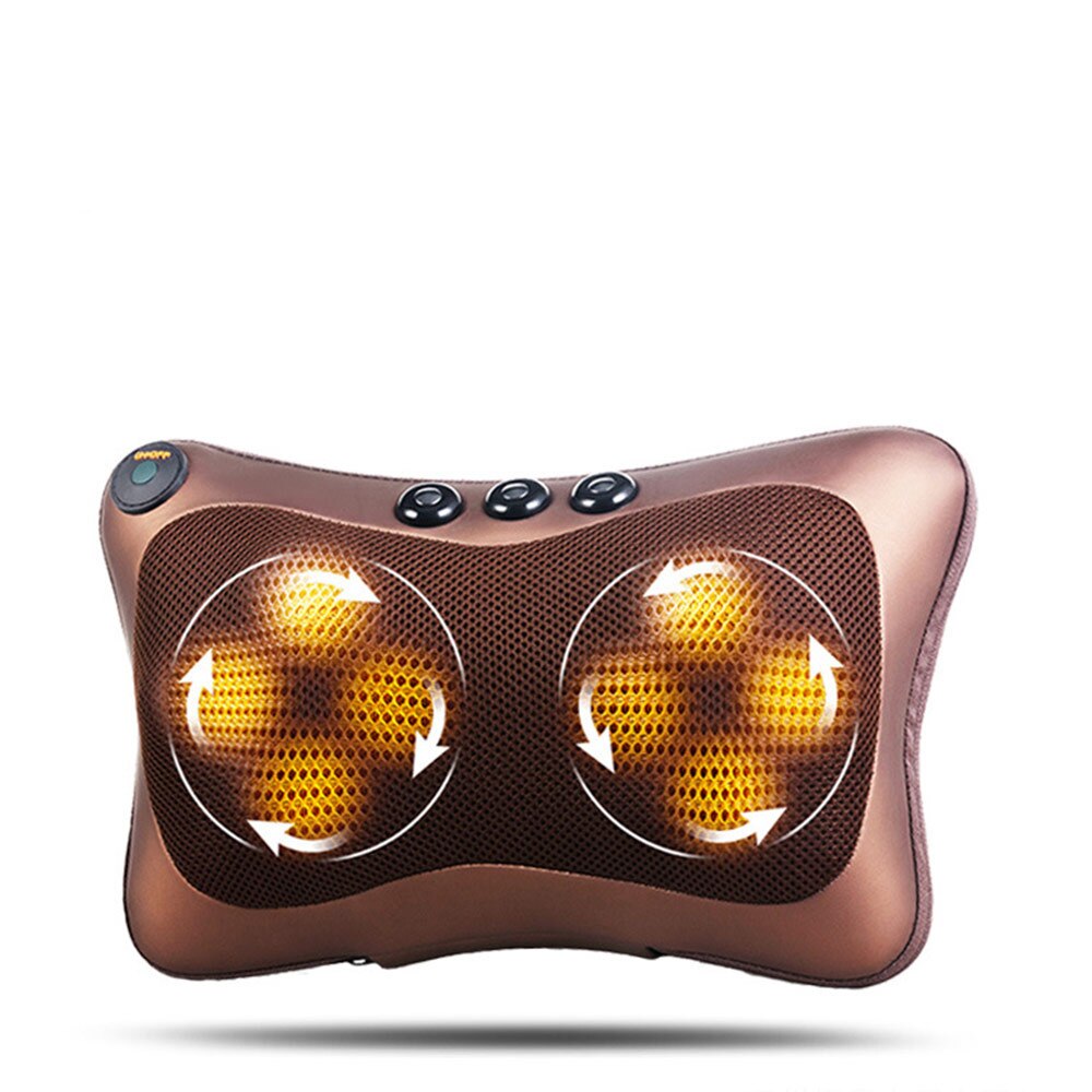 Elektryczna poduszka robić masażu na podczerwień opieka domowa masażer magnetyczny ulga ból 4/8 rolki poduszka robić masażu poduszka masaż pleców szyi: EU wtyczka / 8 rollers Magnet