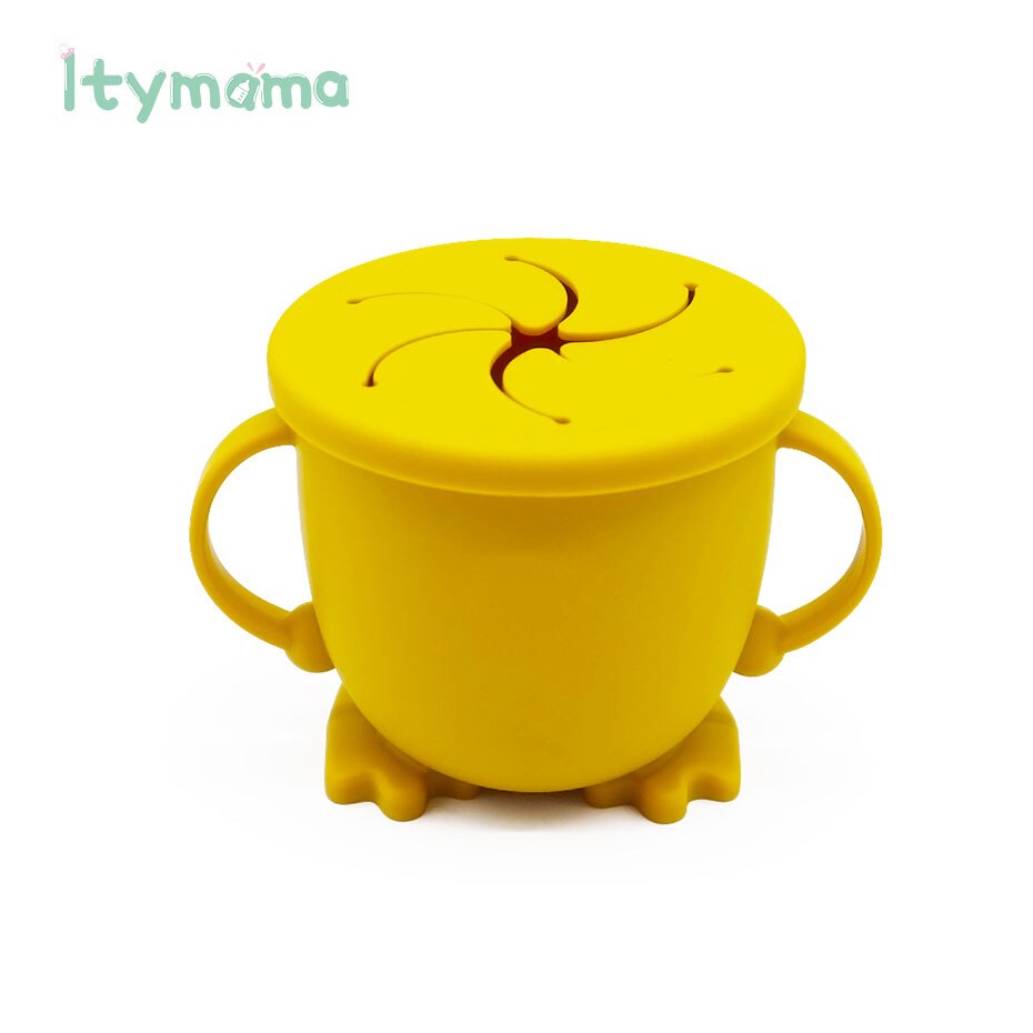 Silicone Tasse De Casse-Croûte Pour Les Tout-petits et Les Enfants Bébé Apprentissage D'alimentation Tasses Vaisselle Pour Enfants SANS BPA De Alimentaire En Silicone Étanche: SN002-3 Mango