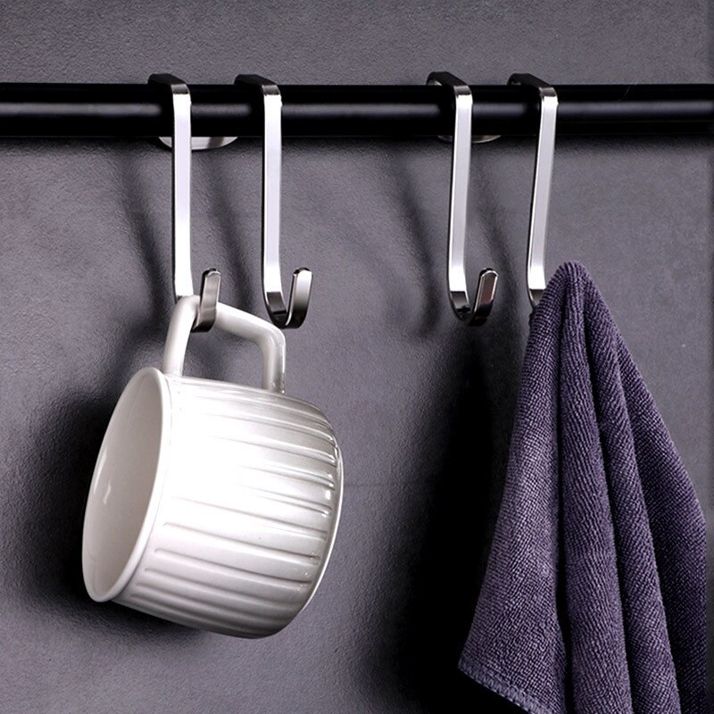 10Pcs Douche Haken Set S-Haak Kapstok Badkamer Haken Bad Douche Sn-Gebruik Als Een Handdoek hanger Badkamer Houder (8.5X4cm)