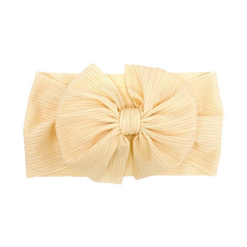 Leuke Strik Baby Hoofdband Voor Meisjes Hoofddeksels Voor Kinderen Zachte Elastische Pasgeboren Baby Meisjes Haarband Peuter Baby Haar Accessoires: summer beige