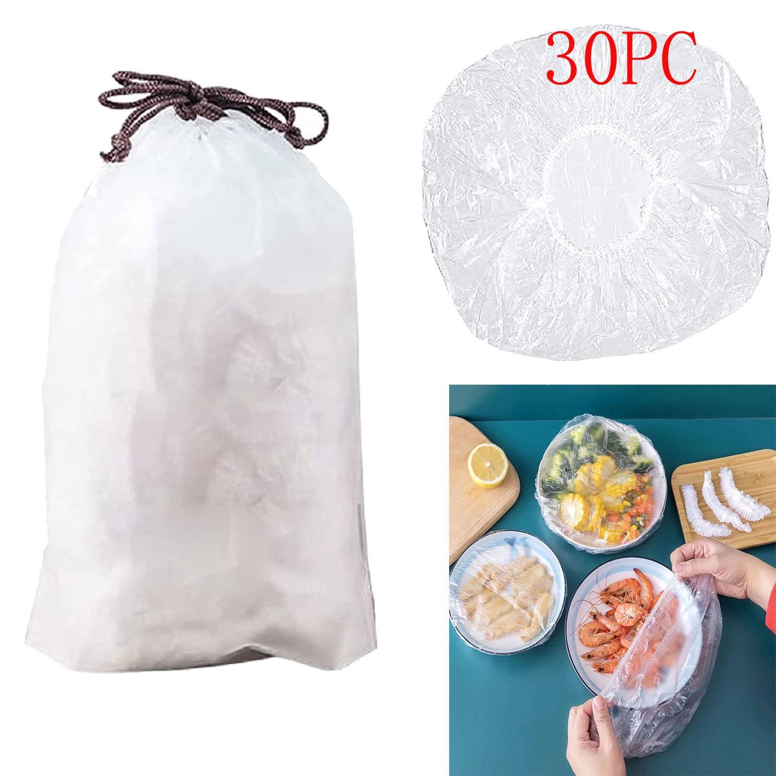 Elastic Food Storage Cover Reusable Stretchable Plastic Wrap Bowl Covers for Leftovers Picnic Outdoor Food Cover: B