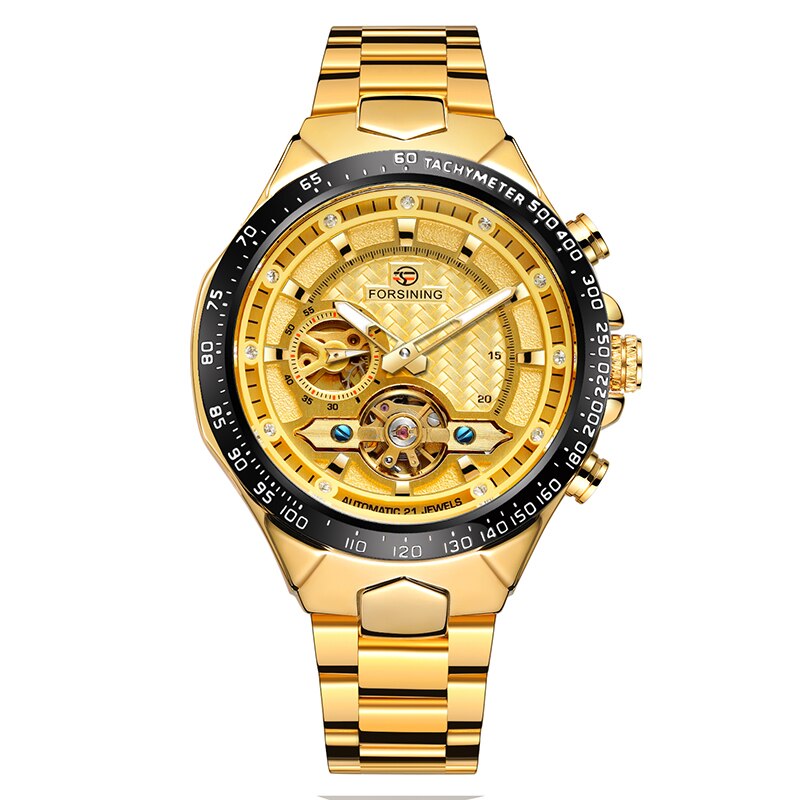 Forsining Classic Heren Mechanische Horloges Automatische Mannelijke Klok Blauw Rvs Waterdichte Business Klok Relogio: Gold