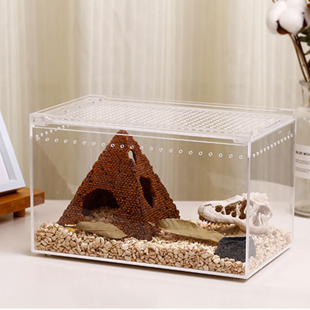 Reptile Breeding Box Clear Acrylic Reptile Feeding Box Multipurpose Terrarium For Insect Tarantulas Amphibians Lizard Snail