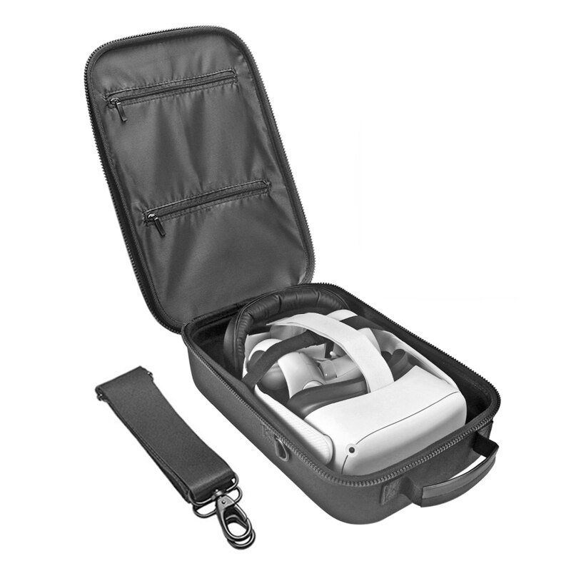 R9JA Hard EVA Pouch Handbag Protective Cover Storage Bag Box Carrying Case Shoulder Bag for -Oculus Quest 2 VR Glass and