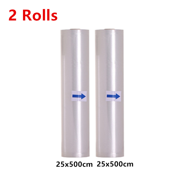 Household Food Vacuum Packing Bag Reusable Food Storage Bags Vacuum Bag Food Fresh Long Keeping 12/15/20/25/32cm*500cm 2 Roll: 25x500 2Roll