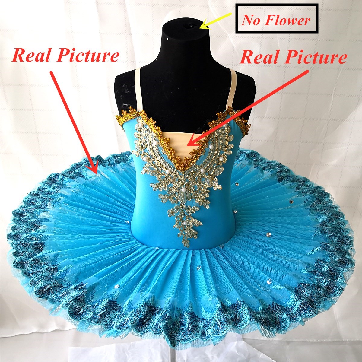 Blauwe Ballet Tutu Rokken Voor Ballerina Zwanenmeer Prestaties Kostuums Pannenkoek Dancewear: SkyBlue / 120cm height