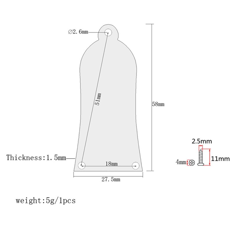 Guitar Truss Rod Cover GR34 Truss Rod Shape Case for Electric Guitar Les Paul Epiphone (Black)