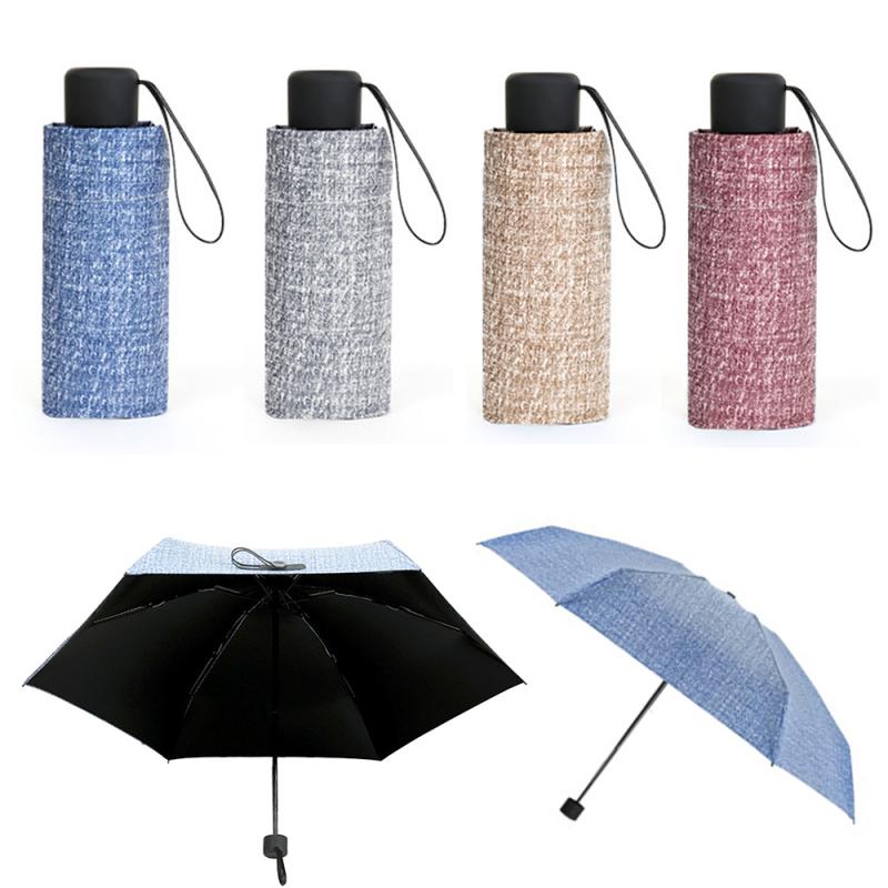 Mini Portable 5 Folding Sun Umbrella Anti UV Pocket Compact Umbrella 4 Color Optional Men Women Umbrella