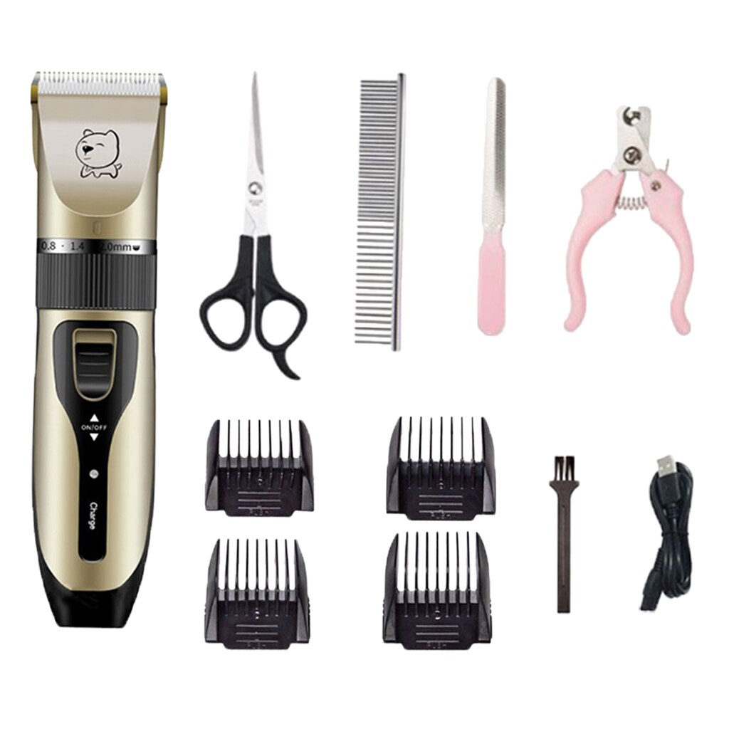 Draagbare Draadloze Hond Tondeuse Kit Pet Dier Elektrische Scheermes Trimmen Tool Met Afneembare Keramische Mes: Package 2