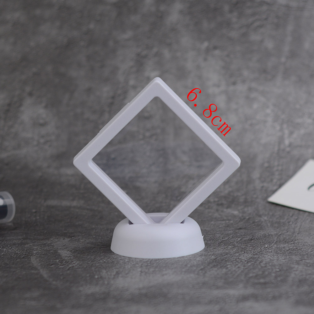Display Film Suspension Jewelry Transparent Box Jewelry Storage Box Transparent Frame Display Stand: Yellow