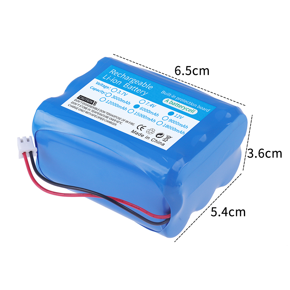 12 V 3000 mAh/6000 mAh Wiederaufladbare Packung Für Lautsprecher Taschenlampe Monitor CCTV Kamera Batterie 12,6 V 11,1 V 18650 Lithium-ionen Batterie: WEISS