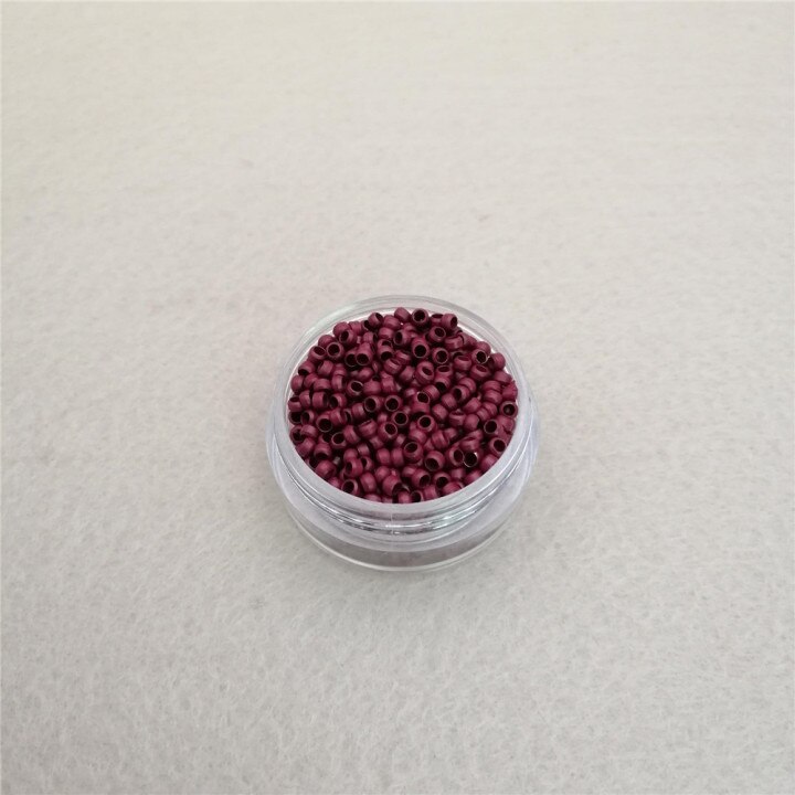 Perles pour extensions capillaires, en cuivre, nano anneaux, 1000 pièces, 2.5mm: color15 Burgundy