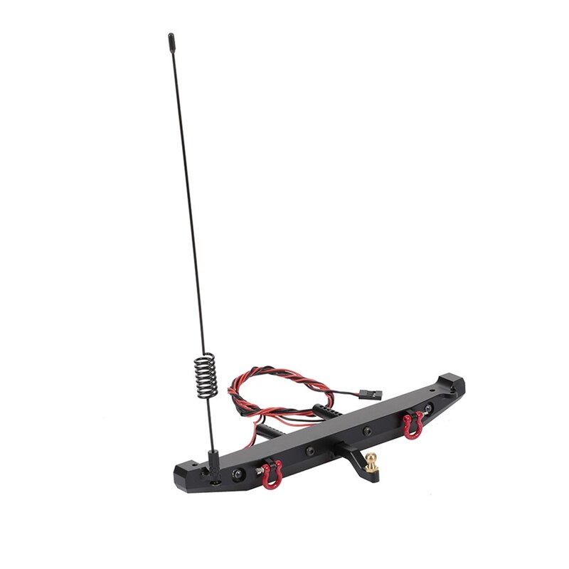 Paraurti posteriore in metallo con gancio di coda dell&#39;antenna a LED per auto cingolata 1:10 RC TRAXXAS TRX4 Axial SCX10 90046
