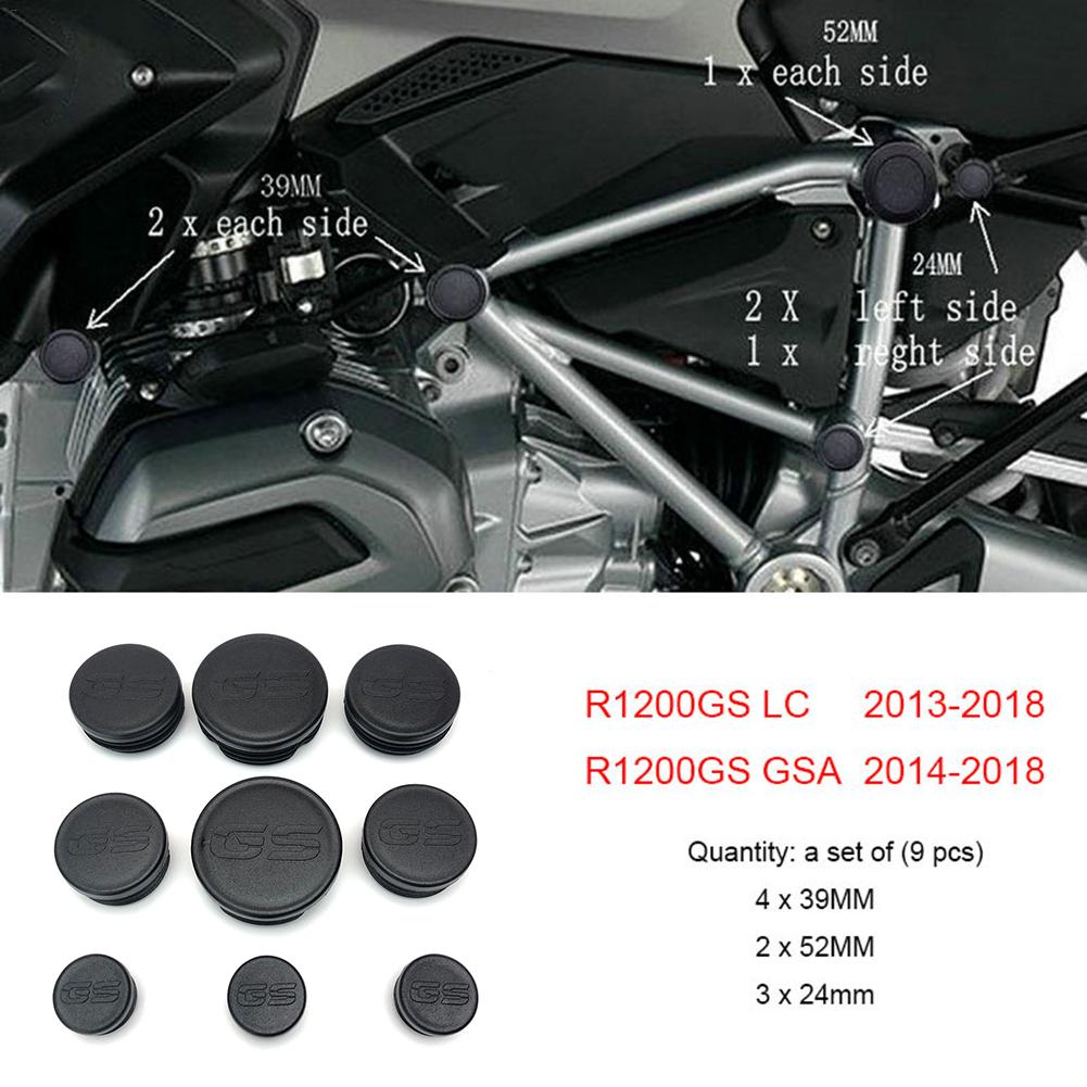 En plastique 9 pièces Cadre Casquettes Ensemble Cadre Couverture de Trou de Prise Pour BMW R1200GS LC R 1200GS R 1200 GS Adventure