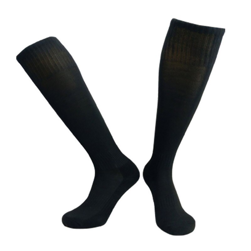 Football Socks Long Compression Soft Thickening breathbale comfortable sweat-absorbing non-slip Sports Socks: Black / M