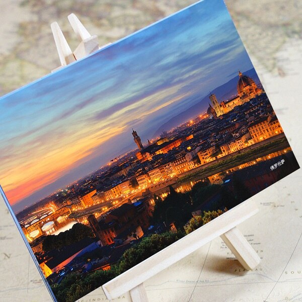6 Sheets/Set Charmante Stad Serie Stedelijke Landschap Postkaart Wenskaart Boodschap Kaart Verjaardag Card: Florence