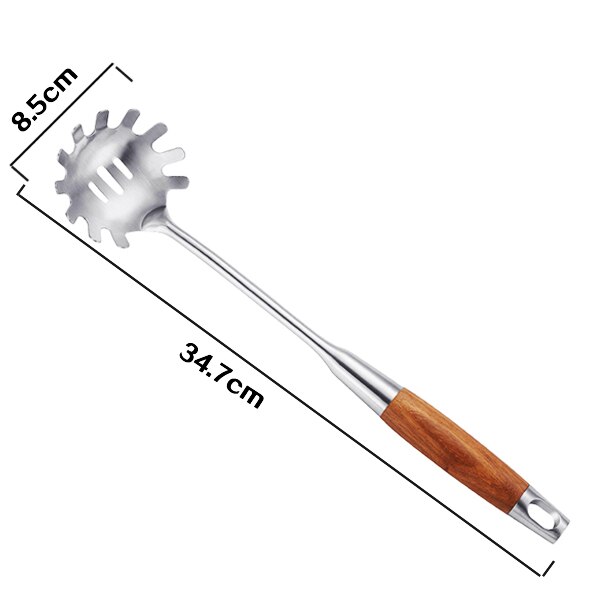 Juego de utensilios de cocina de acero inoxidable 304 con mango de palisandro, cucharón, espátulas, pinzas, utensilios de cocina antiadherentes, 1 Uds.: plum