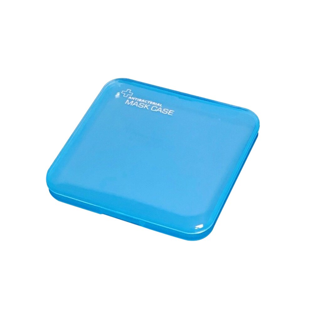 Portable Mask Case Household Moisture-proof Mask Box Go out Dustproof Storage Mask Container Organizer Holder: blue transparent
