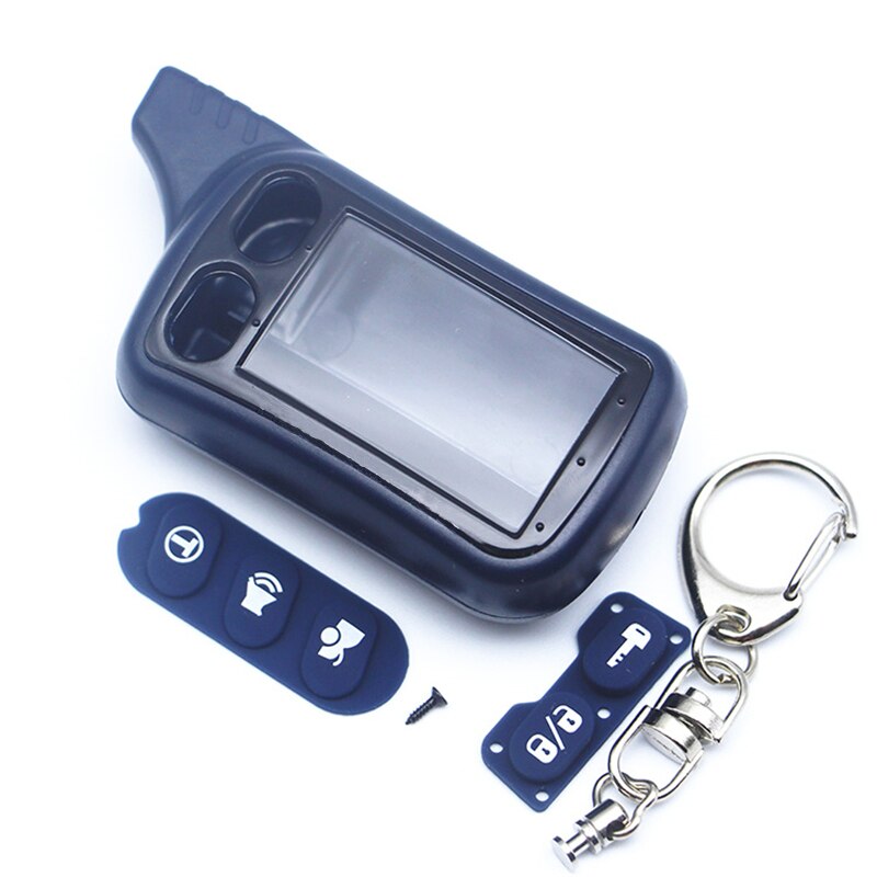 TZ9010 Case Keychain Tamarack+Alarm Lcd Display for 2 way Car Alarm System Tomahawk TZ-9010 key Fob TZ 9010 LCD Remote Control
