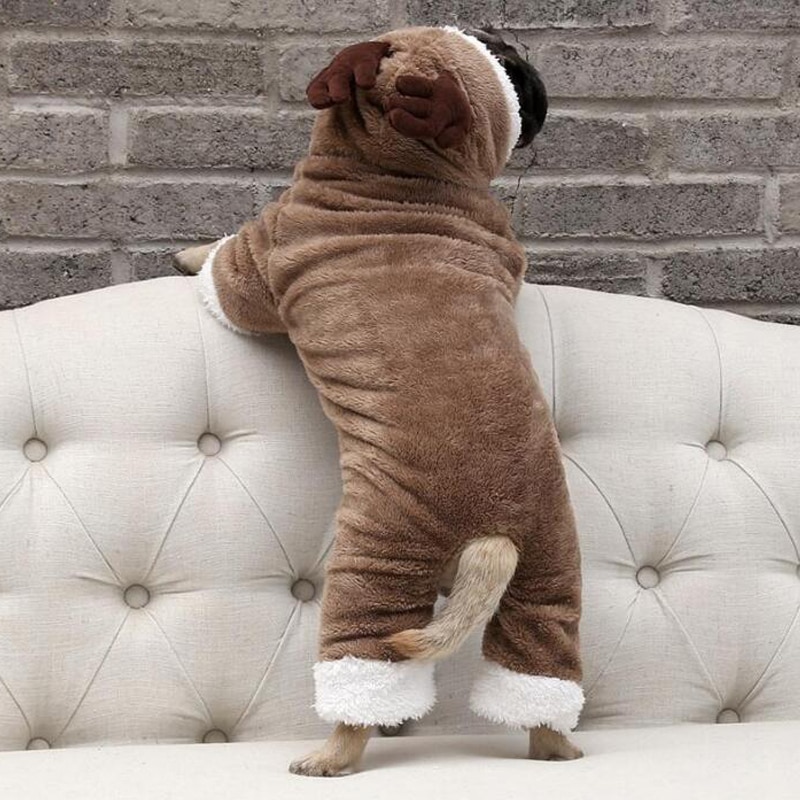 Winter warm Hund Kleidung Weihnachten Elch Kostüm für Kleine Mittelgroße Hunde Weiche Baumwolle Katze Anzug Haustier Gesamt Mantel Französisch Bulldogge hoodie