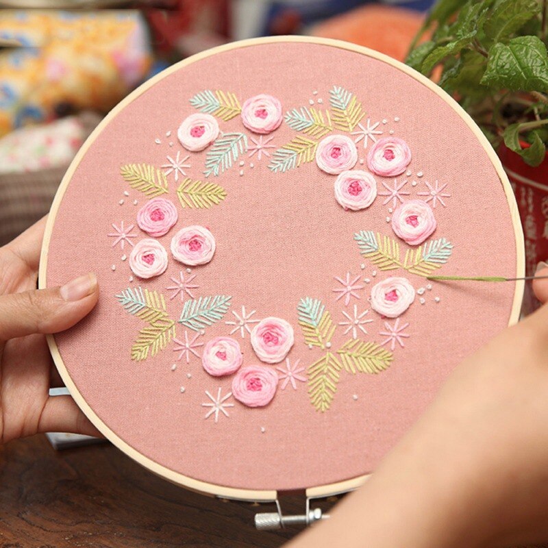 Handmade Embroidery Three-dimensional Embroidery FlowerDiy Material Package European Making Adult Beginners Introduction Ribbon