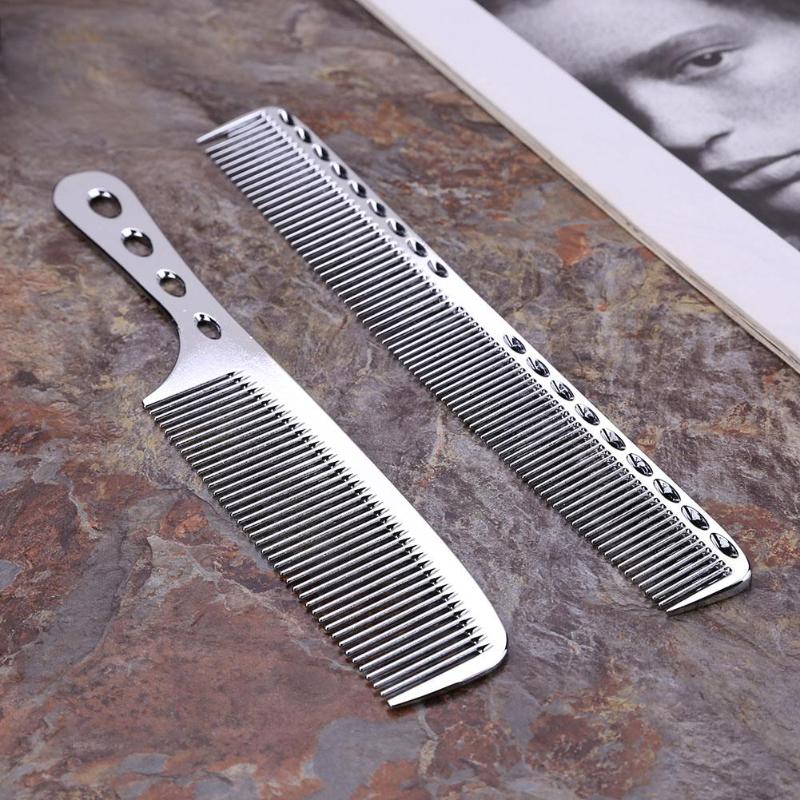 1/2pcs Metal Hair Comb Salon Anti-static Hairdresser Hair Cutting Combs Brush Hair Styling Tools Metal Steel Comb