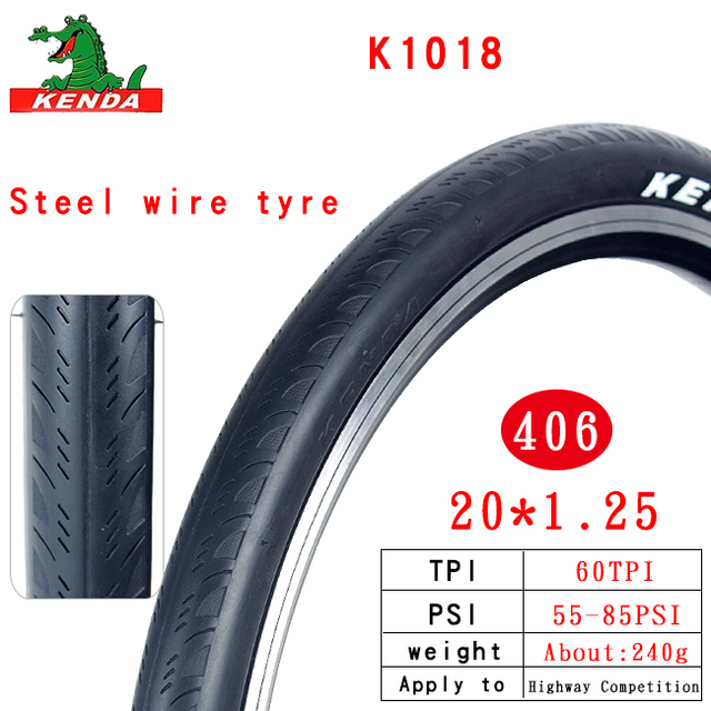 KENDA Bicycle Tire K1018 451 20*1 1/8 Puncture Prevention 700C 700*23C 25C 60TPI dead flying road vehicle Bicycle folding t: 20X1.25
