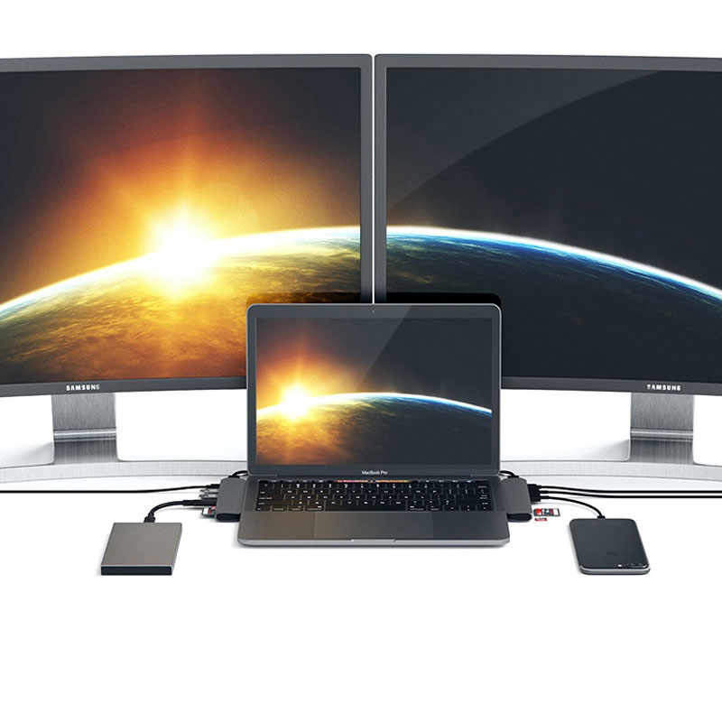 Usb-c dock til hdmi thunderbolt 3 adapter usb type c hub med pd power tf sd kortlæser usb 3.0 til macbook pro/air usb-c