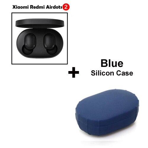 Xiaomi Redmi Airdots earphone 2 TWS Stereo Wireless earphone Voice control Bluetooth 5.0 Noise reduction Tap Control: Add Blue Case