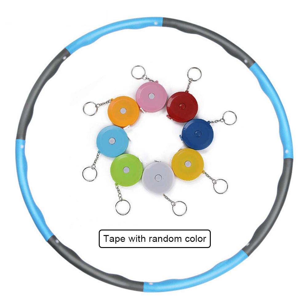Multicolor Safety Fitness Hoop Removable Fitness Sport Hoop Foam Padded Gymnastic Hoop With Tape Measure Exercise Burns Fat: Gray