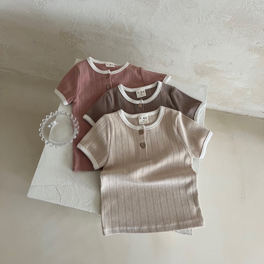 2022 Baby Zomer T-shirt Zoete Zuigeling Meisje Toevallige Eenvoudige Solid Korte Mouwen Tees Peuter Jongen Dunne Katoenen T-shirt